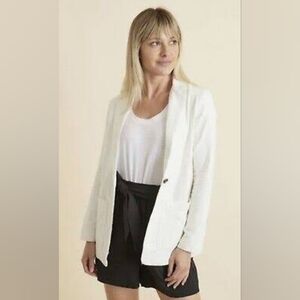 Marine Layer White Cotton Blazer Size Small